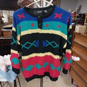 Vtg Gotham Multicolor Patterned Sweater